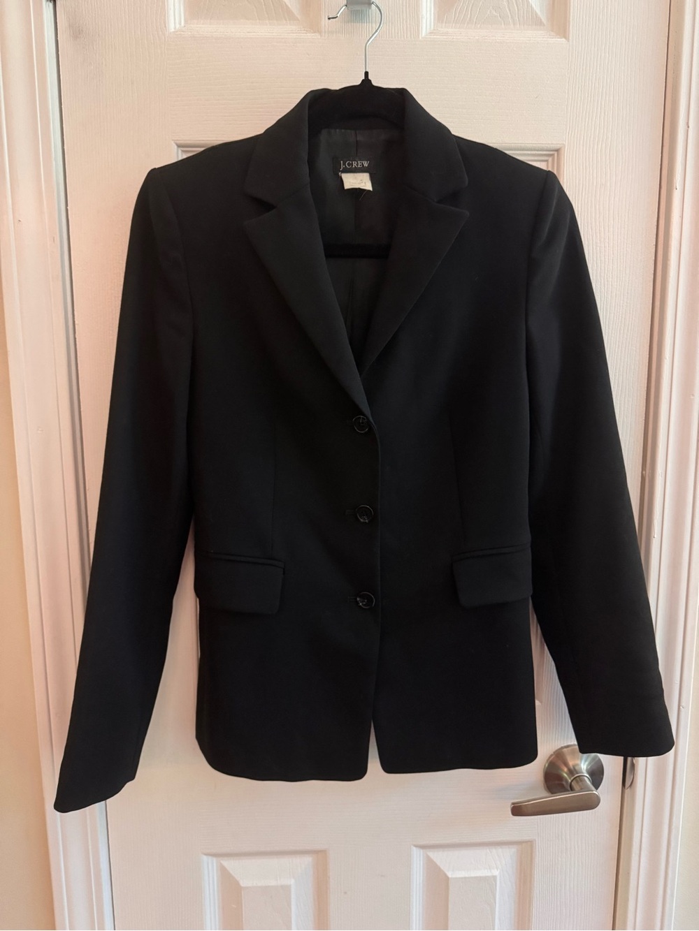 J. CREW Black Wool Classic 3 Button Blazer Dress Size 2